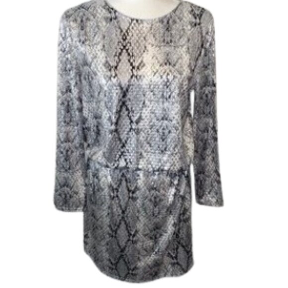 Lascana women’s  foil snake print elastic waist dress size 6 - Picture 1 of 11